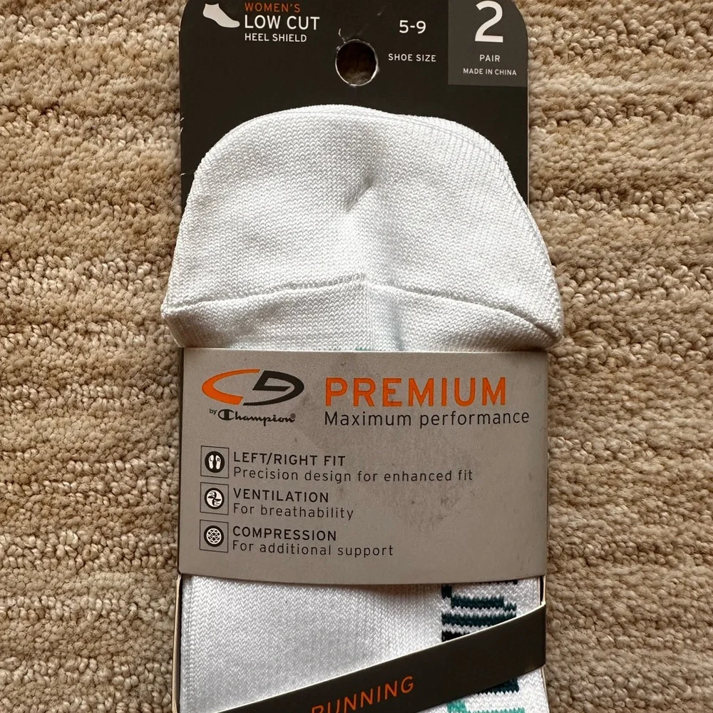Champion C9 Premium Maximum Performance Running Socks Low Cut Compression White